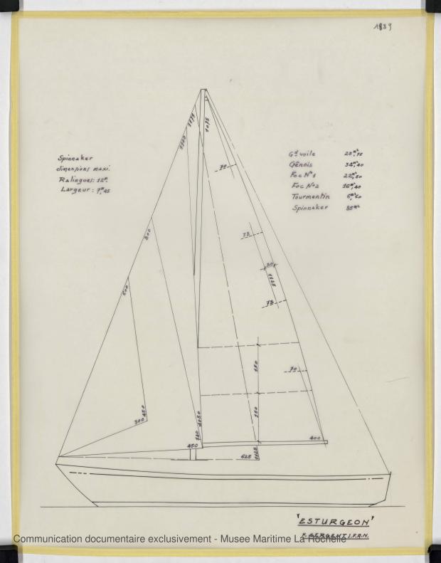 PLAN DE VOILURE/GREEMENT - ESTURGEON 10,50 M (1981)