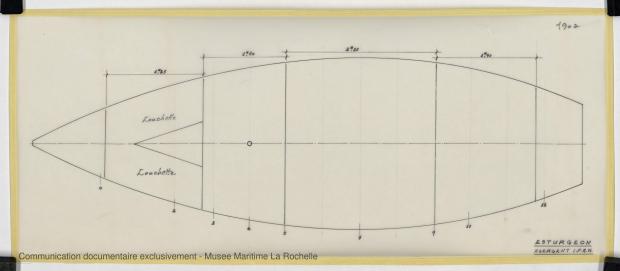 PLAN DE COQUE - ESTURGEON 10,50 M (1981)