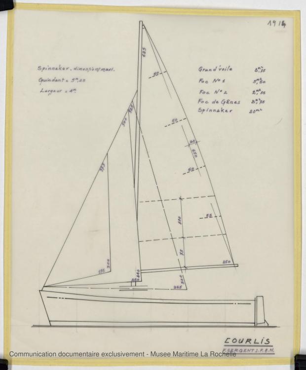 PLAN DE VOILURE/GREEMENT - COURLIS  5.50 M (1981)