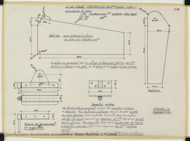 PLAN D&#039;APPAREIL A GOUVERNER - COURLIS  5.50 M (1981)