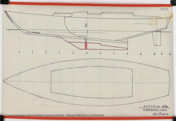 PLAN DE COQUE - KETCH 16 M (1983)