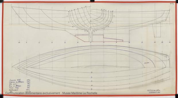 PLAN DE COQUE - KETCH 16 M (1983)