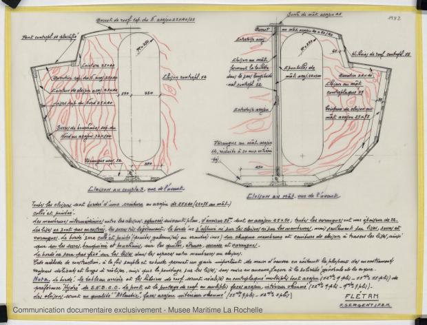 PLAN DE CONSTRUCTION - FLETAN DERIVEUR 9 M (1984)