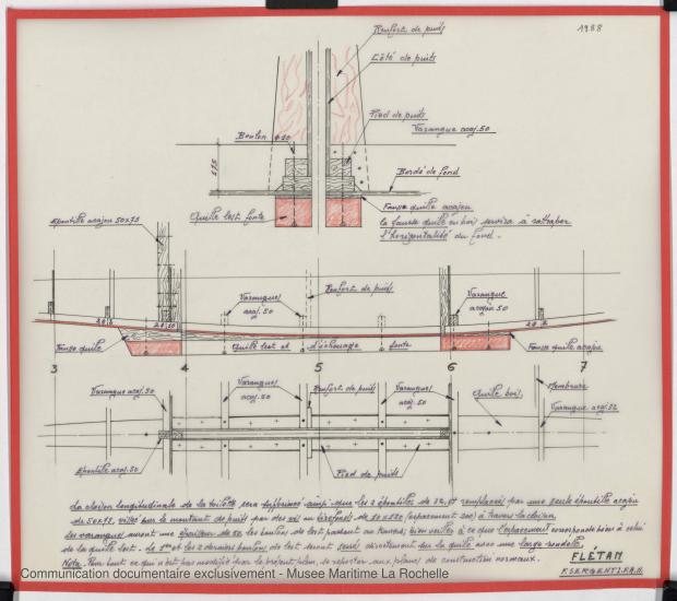 PLAN DE CONSTRUCTION - FLETAN DERIVEUR 9 M (1984)