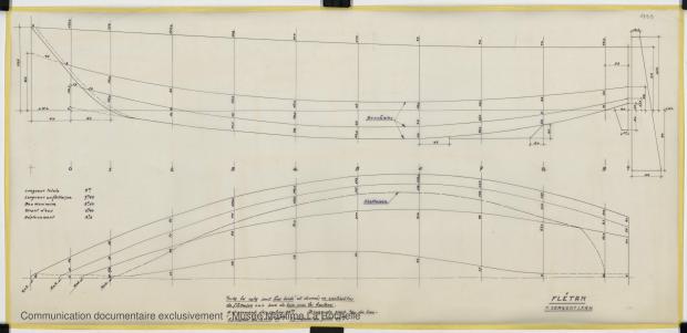 PLAN DE COQUE - FLETAN DERIVEUR 9 M (1984)