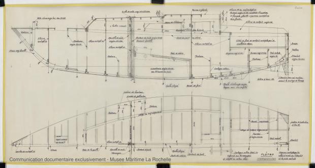 PLAN DE CONSTRUCTION - FLETAN DERIVEUR 9 M (1984)